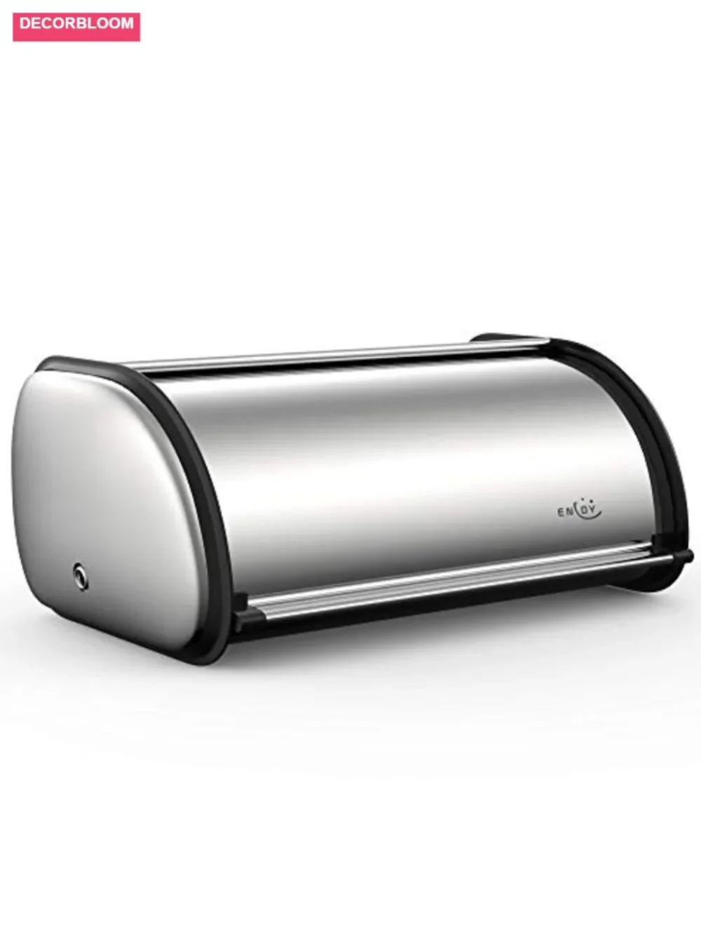 Stainless Steel Large Capacity Bread Box Roll Top Lid Kitchen Counter Storage